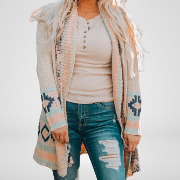 NWT - Aztec Print Open Front Cardigan - Picture 3 of 5